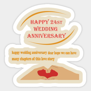 happy 24st wedding anniversary Sticker